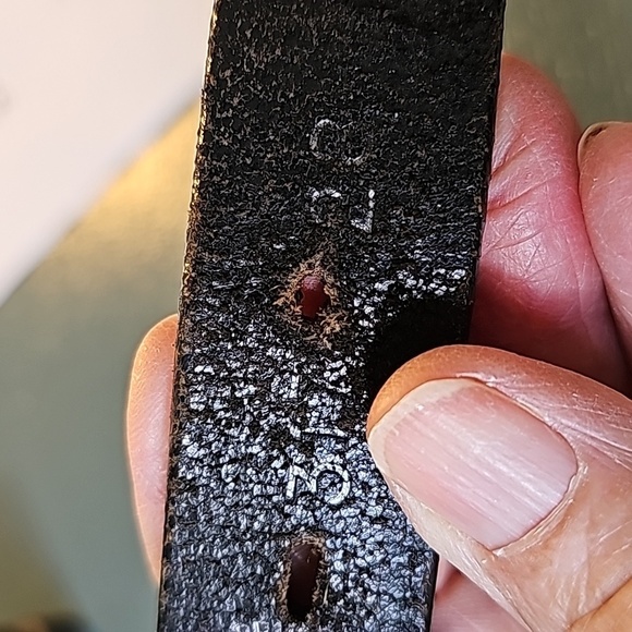 Nadine women's black leather belts w/ silverhearts strung w/ brown leather.‎ 28 - Picture 5 of 12